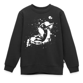Volleyball Spike Man Blanc - Sweat Premium enfant bio - noir - Devant - AI Model Kid Female (0cm)