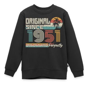 1951 anniversaire 1951 né en 1951 anniversaire - Sweat Premium enfant bio - noir - Devant - AI Model Kid Female (0cm)