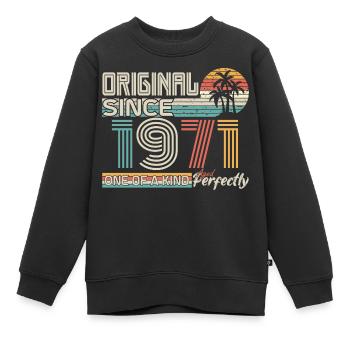 1971 Geburtstag 1971 geboren 1971 Jubiläum - Kinder Premium Organic Sweatshirt - Schwarz - Vorne - AI Model Kid Female (0cm)