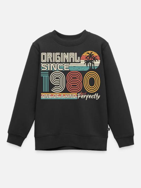 1980 anniversaire 1980 né en 1980 anniversaire - Sweat Premium enfant bio - noir
