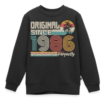 1986 anniversaire 1986 né en 1986 anniversaire - Sweat Premium enfant bio - noir - Devant - AI Model Kid Female (0cm)