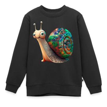 Opal Snail - Opal Schnecke Schneckenhaus - Kinder Premium Organic Sweatshirt - Schwarz - Vorne - AI Model Kid Female (0cm)