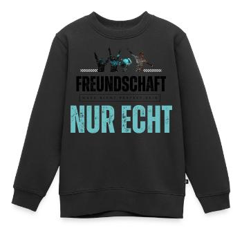 Beste Freunde FREUND Kumpel Kumpels - Kinder Premium Organic Sweatshirt - Schwarz - Vorne - AI Model Kid Female (0cm)