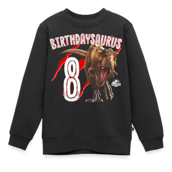 Jurassic World Anniversaire Birthdaysaurus 8 - Sweat Premium enfant bio - noir - Devant - AI Model Kid Female (0cm)