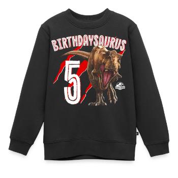 Jurassic World Anniversaire Birthdaysaurus 5 - Sweat Premium enfant bio - noir - Devant - AI Model Kid Female (0cm)