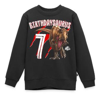 Jurassic World Anniversaire Birthdaysaurus 7 - Sweat Premium enfant bio - noir - Devant - AI Model Kid Female (0cm)
