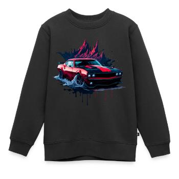 Klassischer Sportwagen - Kinder Premium Organic Sweatshirt - Schwarz - Vorne - AI Model Kid Female (0cm)
