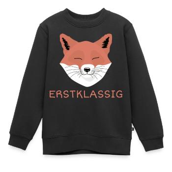Erstklassig Fuchs - Kinder Premium Organic Sweatshirt - Schwarz - Vorne - AI Model Kid Female (0cm)