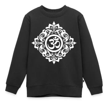 Résonance cosmique : le Om sacré - Sweat Premium enfant bio - noir - Devant - AI Model Kid Female (0cm)