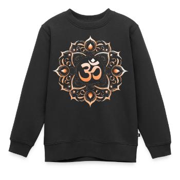 Résonance cosmique : le Om sacré - Sweat Premium enfant bio - noir - Devant - AI Model Kid Female (0cm)