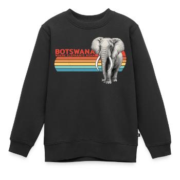 Elefant Botswana - Kinder Premium Organic Sweatshirt - Schwarz - Vorne - AI Model Kid Female (0cm)