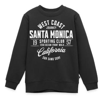 Santa Monica sportliche Meeressandbrandung - Kinder Premium Organic Sweatshirt - Schwarz - Vorne - AI Model Kid Female (0cm)