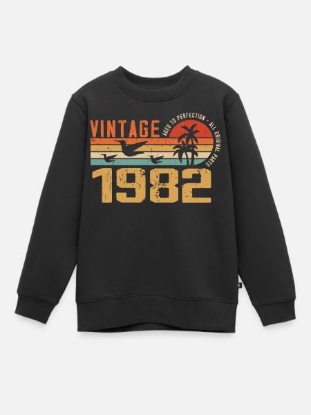 Jahrgang 1982 Jubiläumsgeschenk - Jahrgang 1982 - Kinder Premium Organic Sweatshirt - Schwarz
