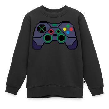 Manette de jeu G35 - Sweat Premium enfant bio - noir - Devant - AI Model Kid Female (0cm)