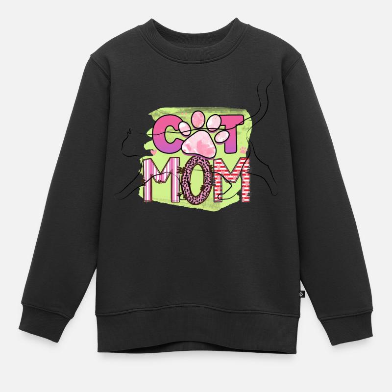Katzen-Mama - Kinder Premium Organic Sweatshirt - Schwarz