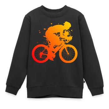 Road Cyclist Road Bike Road Bike Road Bike Road Bike - Kids Premium Organic Sweatshirt - black - Front - AI Model Kid Female (0cm)