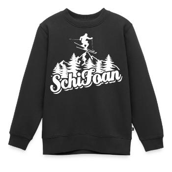 Ski, Schi Foan, Wintersport, Skiurlaub - Kinder Premium Organic Sweatshirt - Schwarz - Vorne - AI Model Kid Female (0cm)