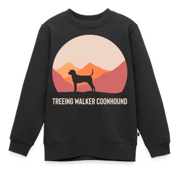 Treeing Walker Coonhound - Sweat Premium enfant bio - noir - Devant - AI Model Kid Female (0cm)