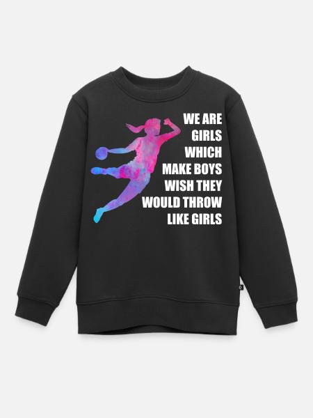 Frauen und Mädchen Handball Geschenkidee - Kinder Premium Organic Sweatshirt - Schwarz