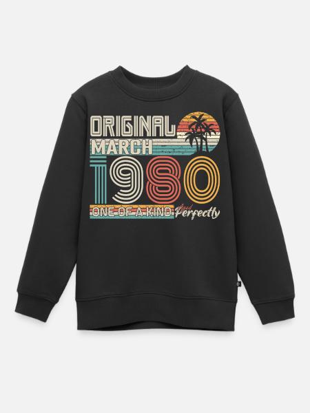 März 1980 Geburtstag März 1980 Geschenk - Kinder Premium Organic Sweatshirt - Schwarz