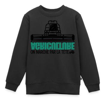 Französische Landwirte, Landwirte, Landwirtschaft. - Kinder Premium Organic Sweatshirt - Schwarz - Vorne - AI Model Kid Female (0cm)