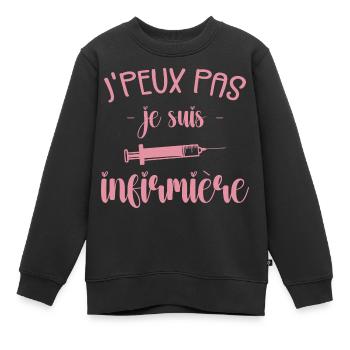 Ich kann nicht, ich bin Krankenschwester - Kinder Premium Organic Sweatshirt - Schwarz - Vorne - AI Model Kid Female (0cm)