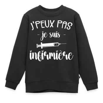 Ich kann nicht, ich bin Krankenschwester - Kinder Premium Organic Sweatshirt - Schwarz - Vorne - AI Model Kid Female (0cm)