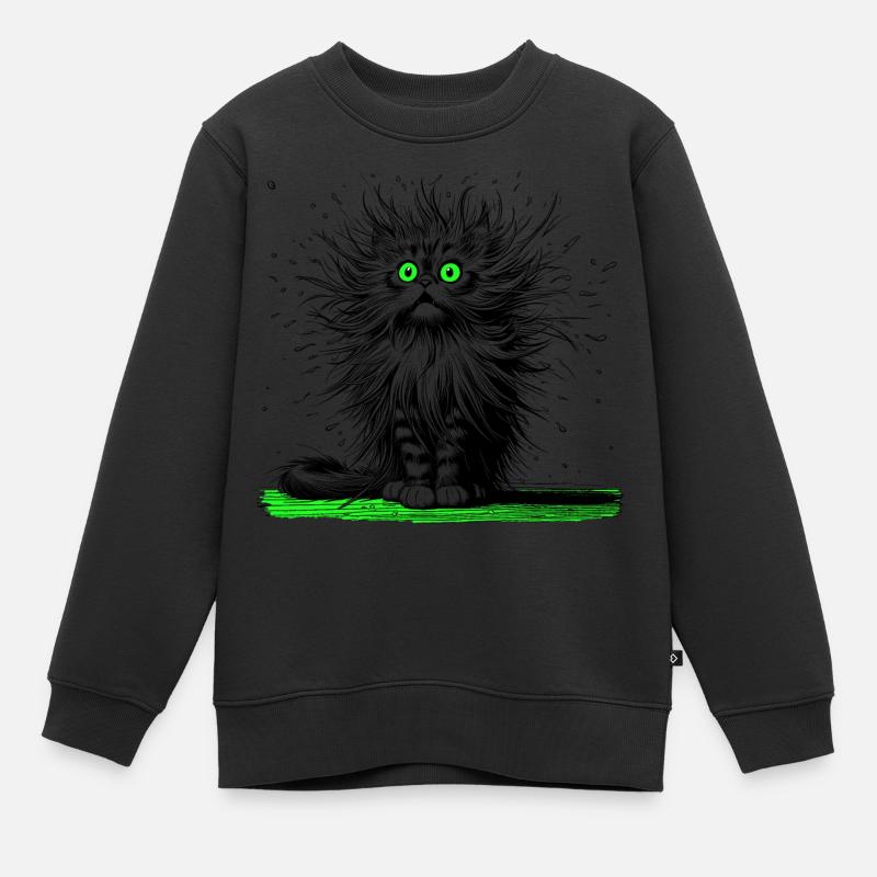 Chat, Bande Dessinée, Drôle, Drôle - Sweat Premium enfant bio - noir