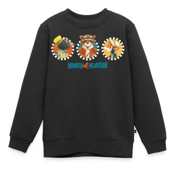 Lenny Hunter Und Seine Freunde Cleo Und Marvin - Kinder Premium Organic Sweatshirt - Schwarz - Vorne - AI Model Kid Female (0cm)
