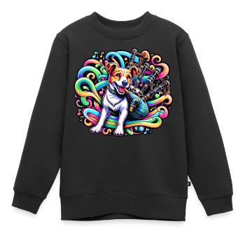 Fidélité des ondes sonores : mélodie de cornemuse - Sweat Premium enfant bio - noir - Devant - AI Model Kid Female (0cm)