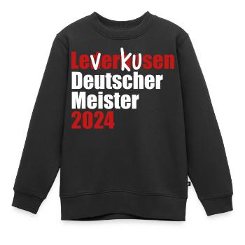 Leverkusen - Deutscher Meister 2024 - Kinder Premium Organic Sweatshirt - Schwarz - Vorne - AI Model Kid Female (0cm)