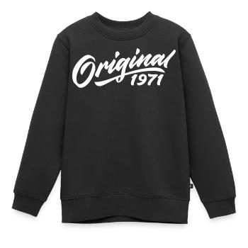Original 1971 Cadeau D'anniversaire 1971 - Sweat Premium enfant bio - noir - Devant - AI Model Kid Female (0cm)