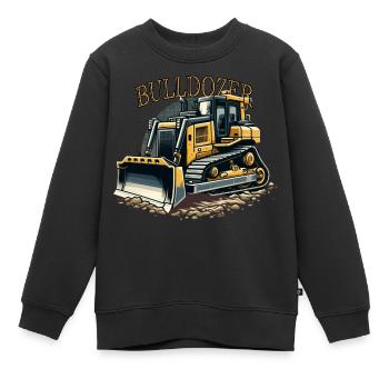 Planierraupe coole Baufahrzeuge auf der Baustelle - Kinder Premium Organic Sweatshirt - Schwarz - Vorne - AI Model Kid Female (0cm)