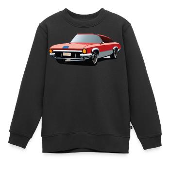 Roter Oldtimer - Kinder Premium Organic Sweatshirt - Schwarz - Vorne - AI Model Kid Female (0cm)
