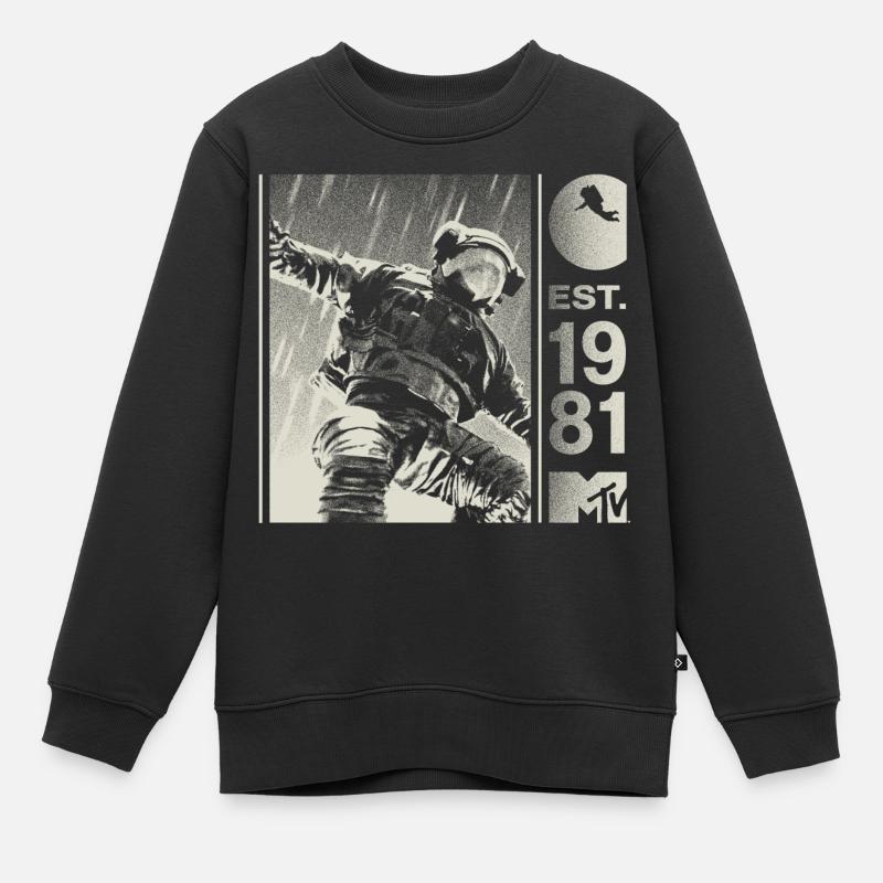 MTV Astronaute Est. 1981 Cool Design - Sweat Premium enfant bio - noir