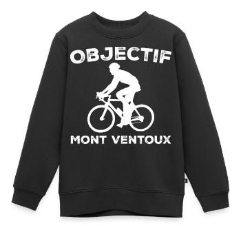Objekt: Mont Ventoux Radfahrer Vélo - Kinder Premium Organic Sweatshirt - Schwarz - Vorne - AI Model Kid Female (0cm)