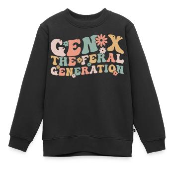 Gen X The Feral Generation Funny Generation X - Kids Premium Organic Sweatshirt - black - Front - AI Model Kid Female (0cm)