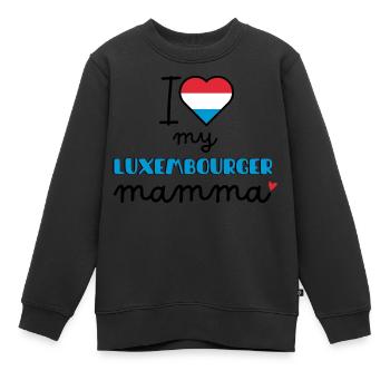 I love my Luxembourger Mamma - Kids Premium Organic Sweatshirt - black - Front - AI Model Kid Female (0cm)