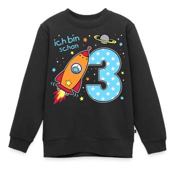 3. Geburtstag - Rakete Jungen Geschenkidee - Kinder Premium Organic Sweatshirt - Schwarz - Vorne - AI Model Kid Female (0cm)