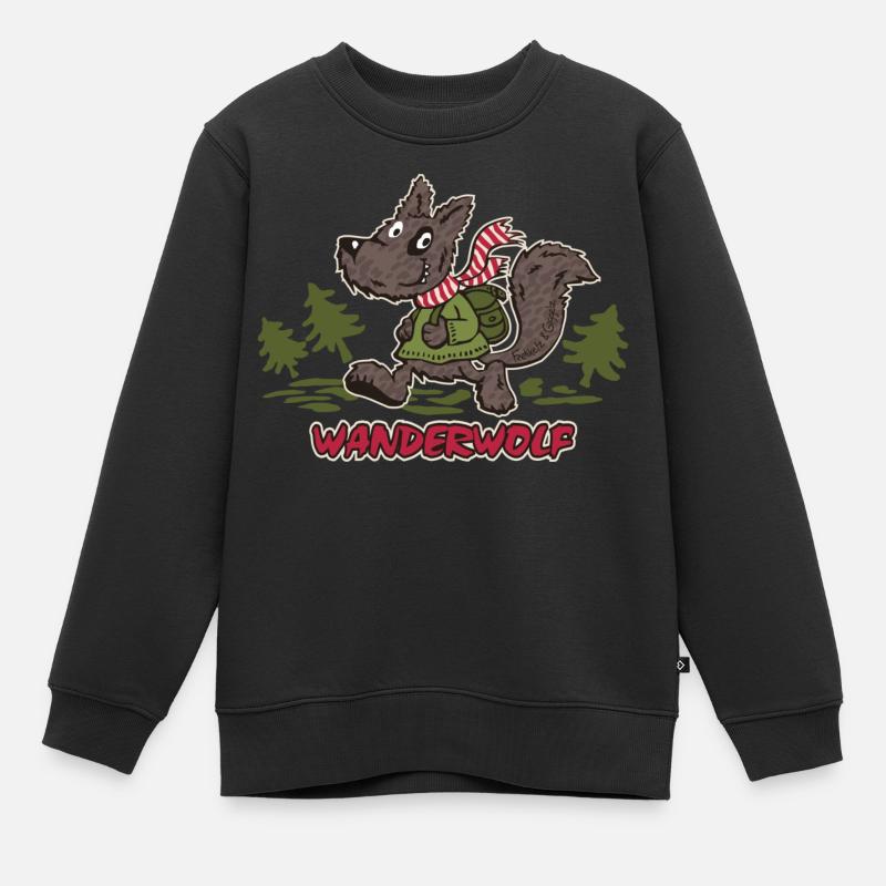 Wanderwolf - Kids Premium Organic Sweatshirt - black