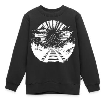 Graphique ferroviaire - Sweat Premium enfant bio - noir - Devant - AI Model Kid Female (0cm)