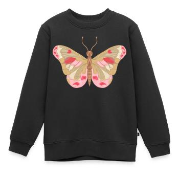 Papillon rose – Design ludique - Sweat Premium enfant bio - noir - Devant - AI Model Kid Female (0cm)