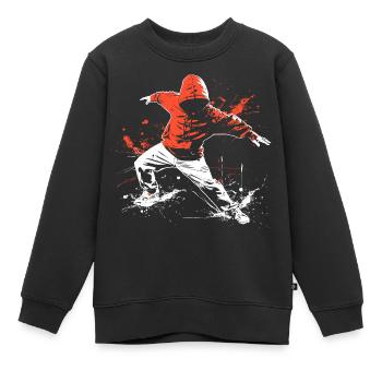 Breakdancer Streetart - Kinder Premium Organic Sweatshirt - Schwarz - Vorne - AI Model Kid Female (0cm)
