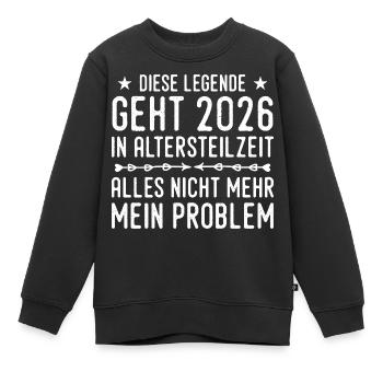 Retraite partielle 2026 - Sweat Premium enfant bio - noir - Devant - AI Model Kid Female (0cm)