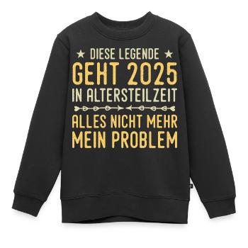 Retraite partielle 2025 Approche de la retraite - Sweat Premium enfant bio - noir - Devant - AI Model Kid Female (0cm)