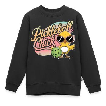 Pickleball Chick | Funny retro design - Kids Premium Organic Sweatshirt - black - Front - AI Model Kid Female (0cm)