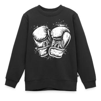 Boxhandschuhe Zeichnung - Kinder Premium Organic Sweatshirt - Schwarz - Vorne - AI Model Kid Female (0cm)