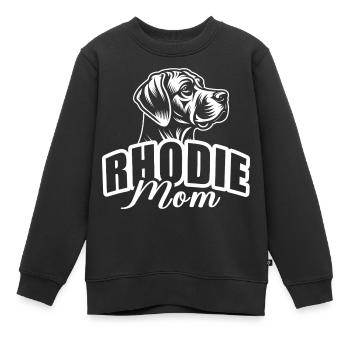 "Rhodie Mom" mit Hundekopf - Kinder Premium Organic Sweatshirt - Schwarz - Vorne - AI Model Kid Female (0cm)