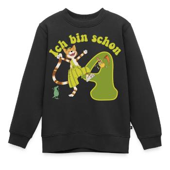 Pettersson & Findus Geburtstag Ich Bin Schon Vier - Kinder Premium Organic Sweatshirt - Schwarz - Vorne - AI Model Kid Female (0cm)