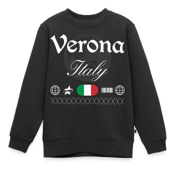 Verona Italien Streetwear Reise Souvenir - Kinder Premium Organic Sweatshirt - Schwarz - Vorne - AI Model Kid Female (0cm)